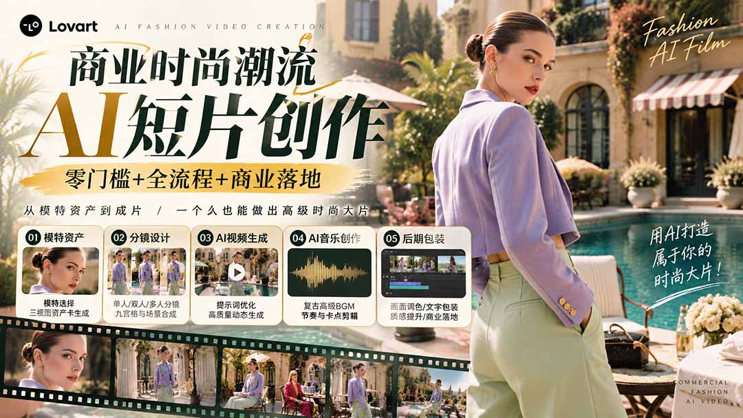 (21000期)从一张模特图到高级时尚广告大片:AI三视图资产、场景合成、电影分镜、动态生成与复古音乐剪辑实战课-悟空知识星球