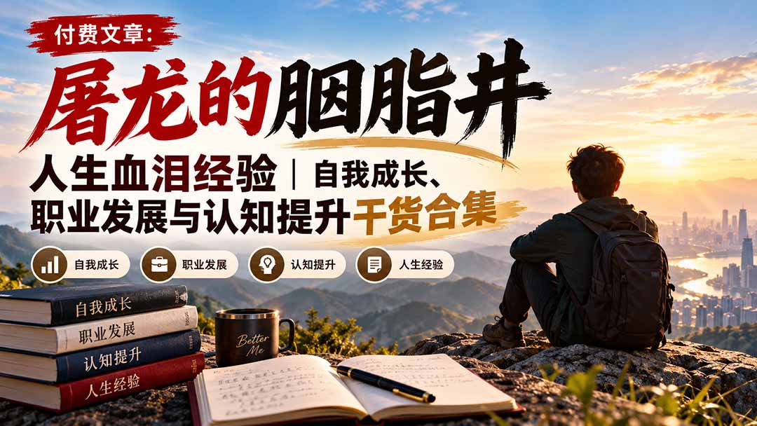(20943期)付费文章:屠龙的胭脂井人生血泪经验|自我成长、职业发展与认知提升干货合集-悟空知识星球