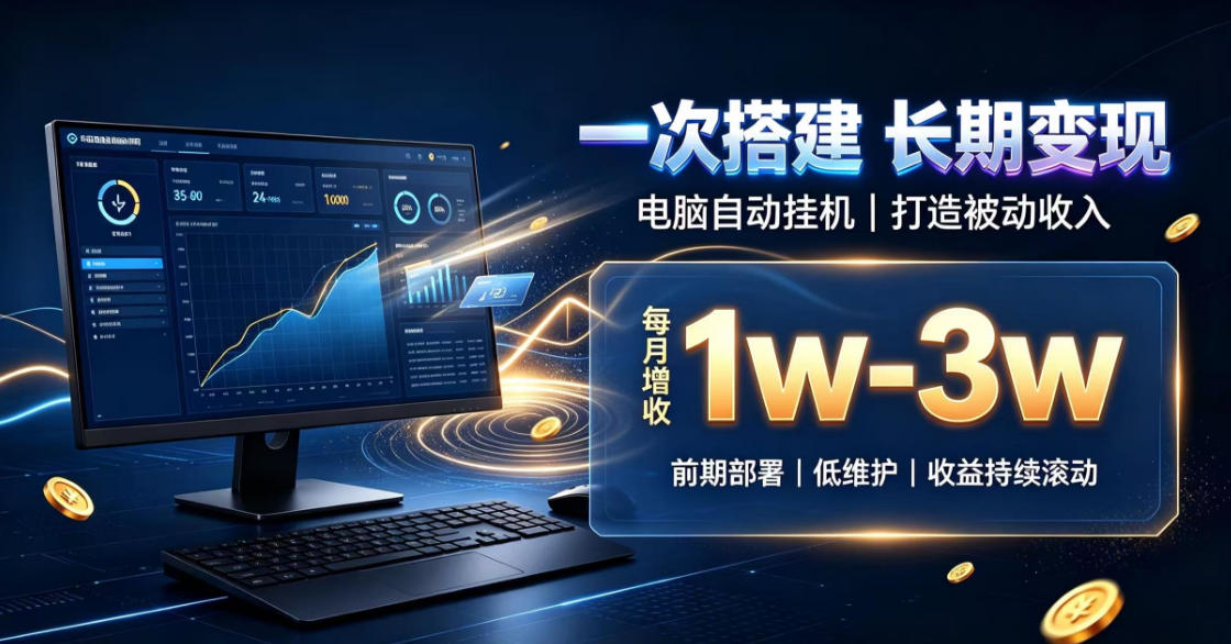 一份投入长期收益,电脑自动挂G类目,搭建被动收入每月增收1w-3w【揭秘】-悟空知识星球