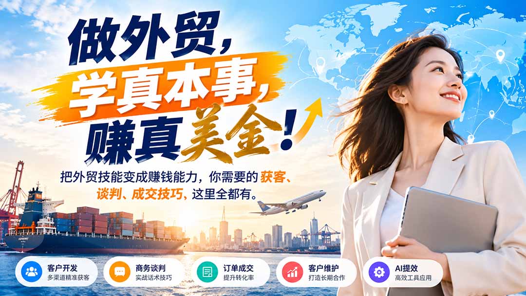 (21106期)做外贸,学真本事,赚真美金!把外贸技能变成赚钱能力,你需要的获客、谈判、成交技巧,这里全都有-悟空知识星球