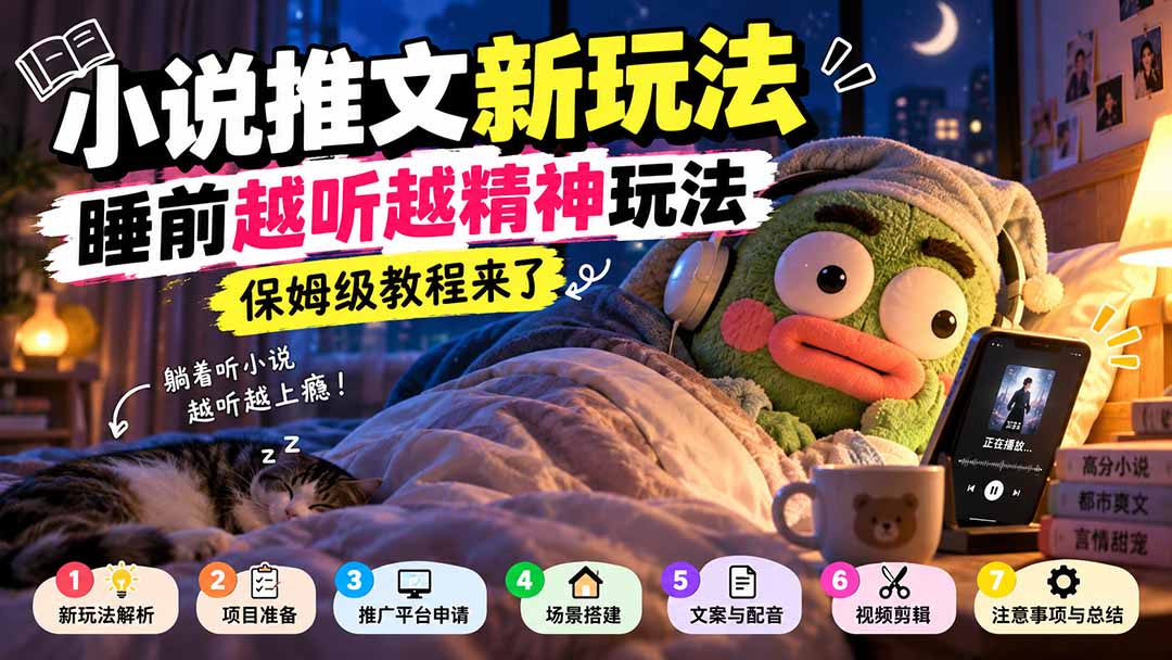 (20947期)小说推文新玩法,睡前越听越精神玩法,保姆级教程来了-悟空知识星球