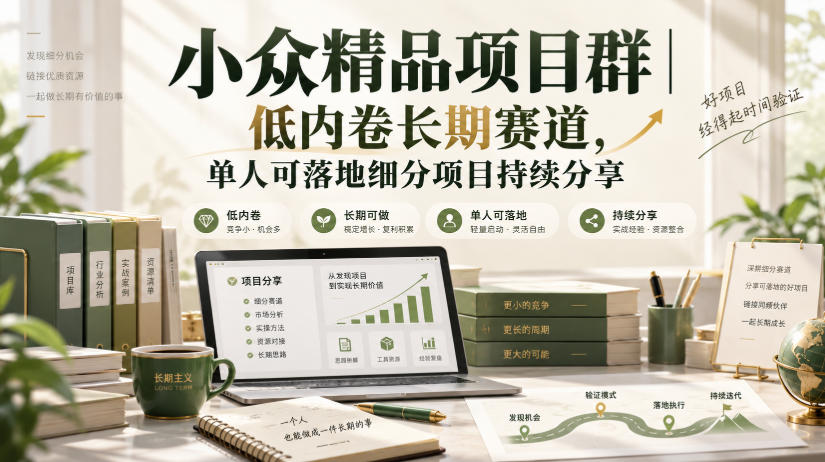 小众精品项目群｜低内卷长期赛道，单人可落地细分项目持续分享-悟空知识星球