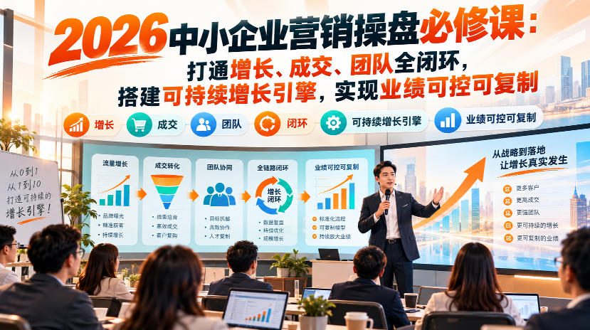 2026中小企业营销操盘必修课：打通增长、成交、团队全闭环，搭建可持续增长引擎，实现业绩可控可复制-悟空知识星球
