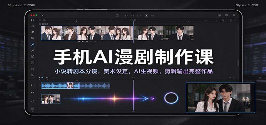 手机AI漫剧制作课:小说转剧本分镜,美术设定,AI生视频,剪辑输出完整作品-悟空知识星球