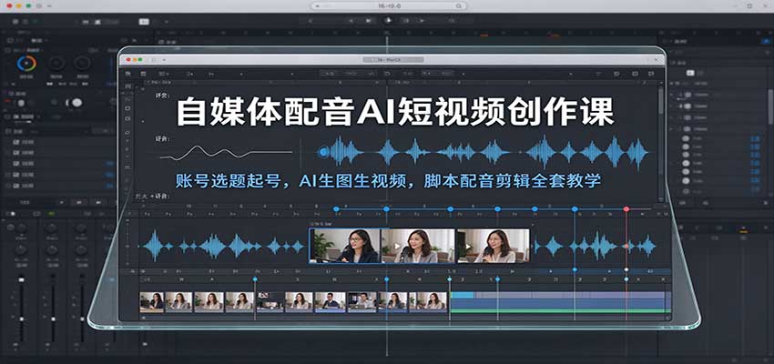 自媒体配音AI短视频创作课:账号选题起号,AI生图生视频,脚本配音剪辑全套教学-悟空知识星球