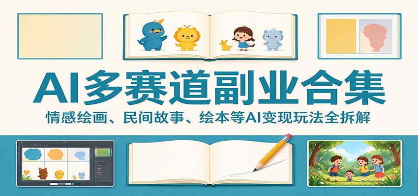 AI多赛道副业合集：情感绘画、民间故事、绘本等AI变现玩法全拆解-悟空知识星球