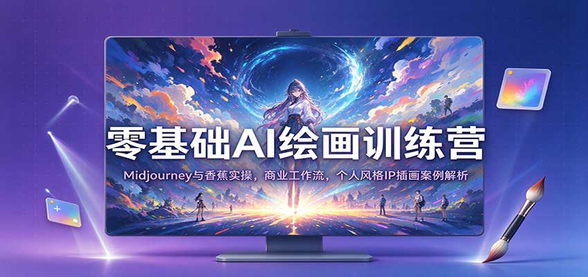 零基础AI绘画训练营：Midjourney与香蕉实操，商业工作流，个人风格IP插画案例解析-悟空知识星球