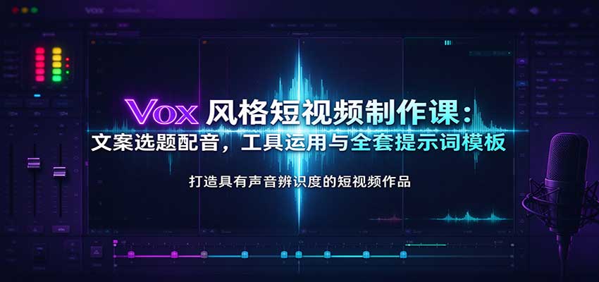 Vox风格短视频制作课：文案选题配音，工具运用与全套提示词模板-悟空知识星球