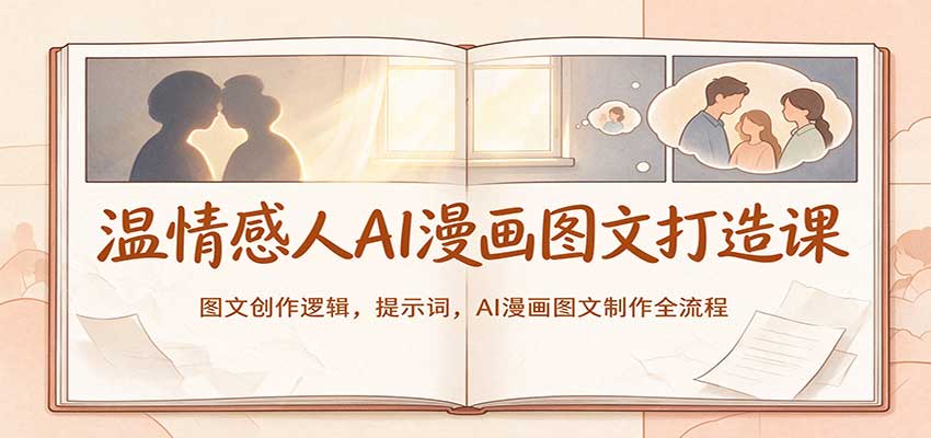 温情感人AI漫画图文打造课：图文创作逻辑，提示词，AI漫画图文制作全流程-悟空知识星球