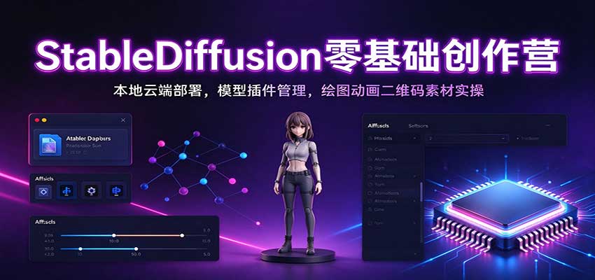 StableDiffusion零基础创作营:本地云端部署,模型插件管理,绘图动画二维码素材实操-悟空知识星球