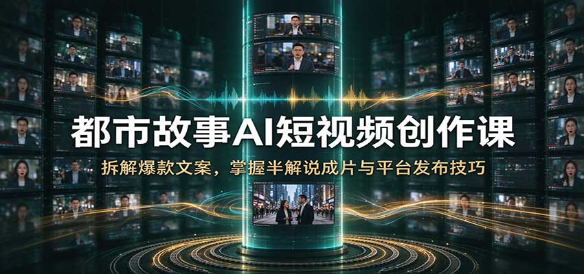 都市故事AI短视频创作课：拆解爆款文案，掌握半解说成片与平台发布技巧-悟空知识星球