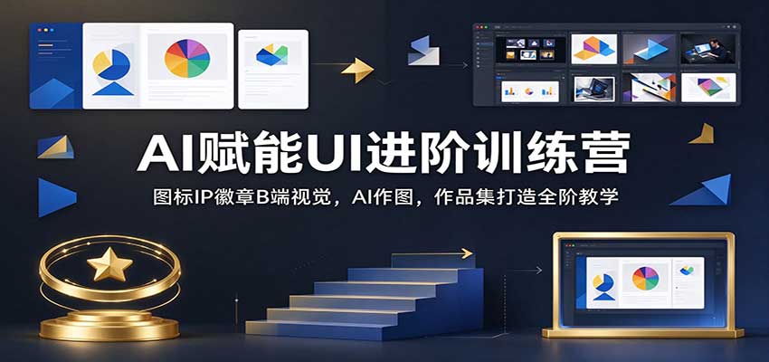 AI赋能UI进阶训练营:图标IP徽章B端视觉,AI作图,作品集打造全阶教学-悟空知识星球
