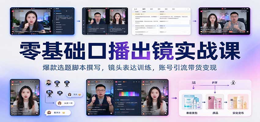 零基础口播出镜实战课:爆款选题脚本撰写,镜头表达训练,账号引流带货变现-悟空知识星球