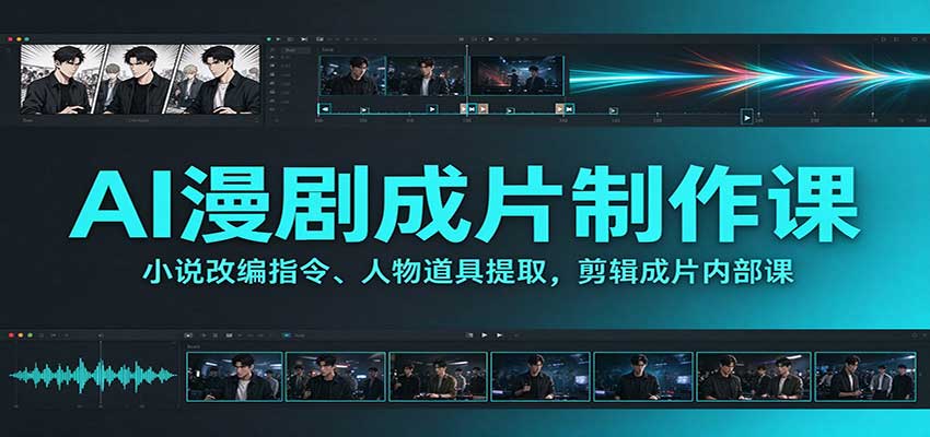 AI漫剧成片制作课:小说改编指令、人物道具提取,剪辑成片全流程-悟空知识星球
