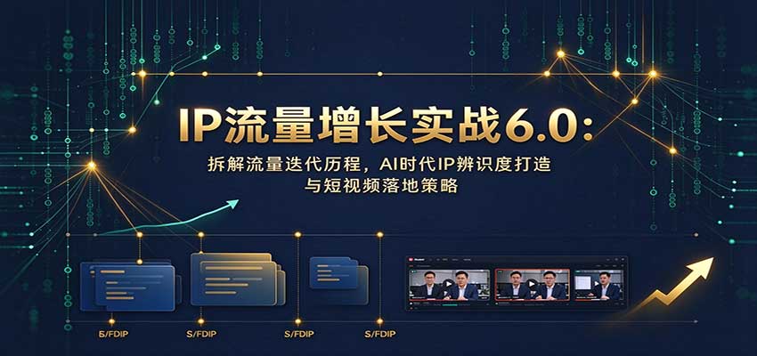IP流量增长实战6.0：拆解流量迭代历程，AI时代IP辨识度打造与短视频落地策略-悟空知识星球