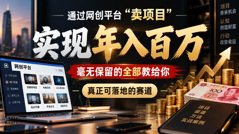 通过网创平台“卖项目”实现年入100w,毫无保留的全部教给你,真正可落地的赛道【揭秘】-悟空知识星球