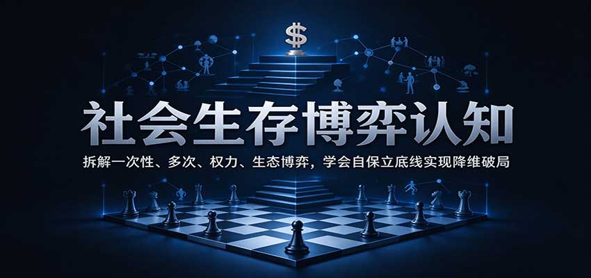 社会生存博弈认知:拆解一次性、多次、权力、生态博弈,学会自保立底线实现降维破局-悟空知识星球