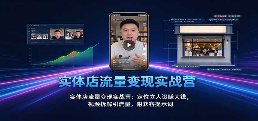 实体店流量变现实战营:定位立人设赚大钱,视频拆解引流量,附获客提示词-悟空知识星球