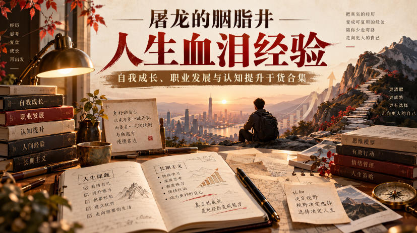 屠龙的胭脂井人生血泪经验|自我成长、职业发展与认知提升干货合集【文档】-悟空知识星球