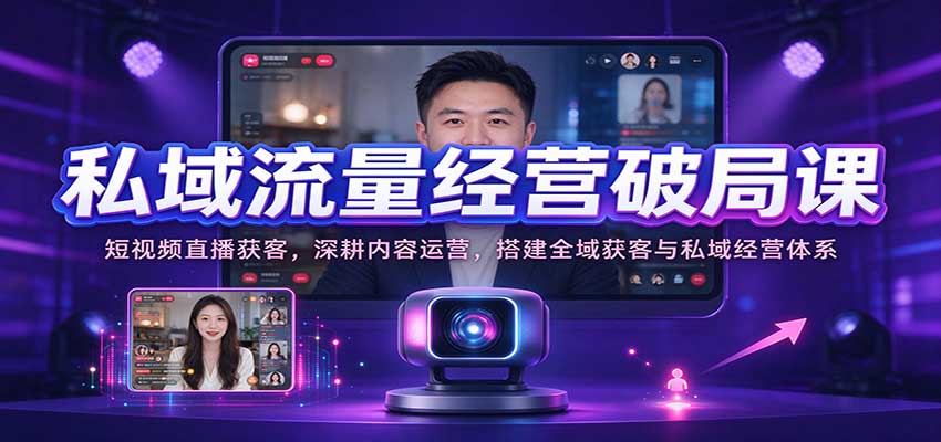 私域流量经营破局课:短视频直播获客,深耕内容运营,搭建全域获客与私域经营体系-悟空知识星球