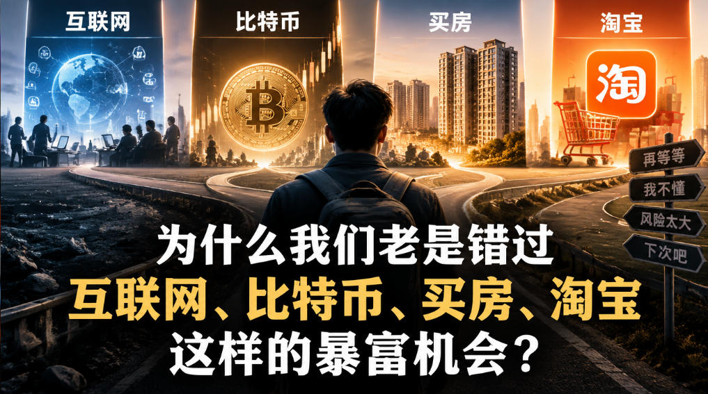 某社群付费文章：为什么我们老是错过互联网、比特币、买房、淘宝这样的暴富机会？-悟空知识星球