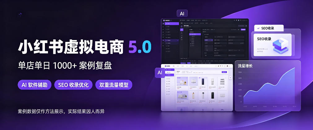 小红书虚拟电商5.0,单店单日1000+,AI软件+SEO收录,双重流量稳定出单【揭秘】-悟空知识星球