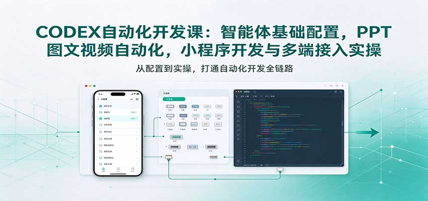 CODEX自动化开发课:智能体基础配置,PPT图文视频自动化,小程序开发与多端接入实操-悟空知识星球