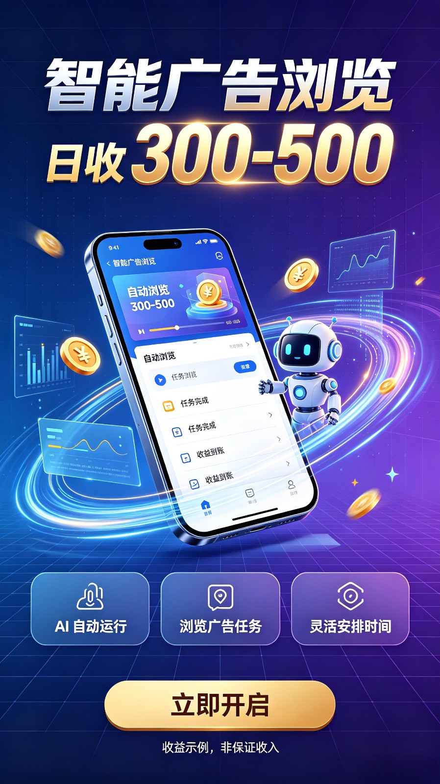 AI智能广告自动浏览副业项目，解放双手自动运行，碎片时间轻松开启副业增收渠道-悟空知识星球