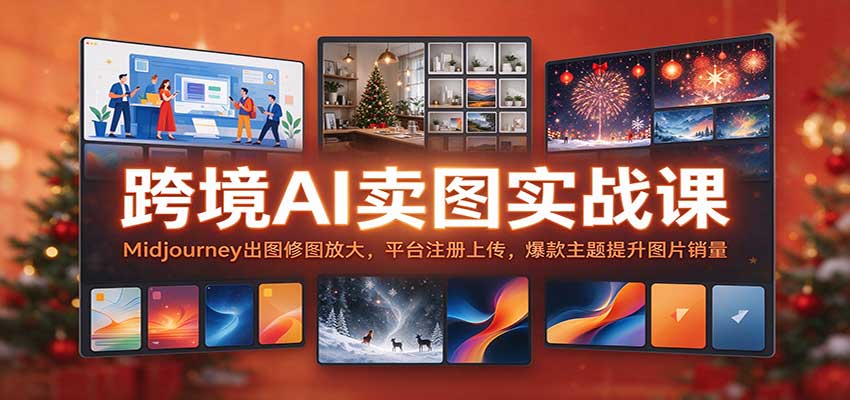 跨境AI卖图实战课：Midjourney出图修图放大，平台注册上传，爆款主题提升图片销量-悟空知识星球