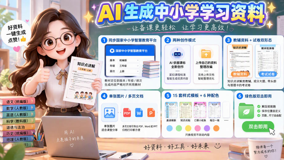 孩子的教辅别再乱买了：同步国家中小学智慧平台，AI一键生成图文教辅和试卷-悟空知识星球