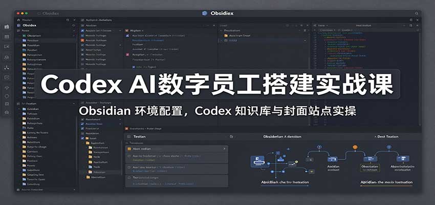 Codex AI数字员工搭建实战课:Obsidian 环境配置,Codex 知识库与封面站点实操-悟空知识星球