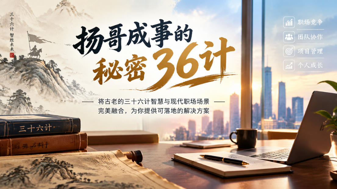 扬哥成事的秘密36计,将古老的三十六计智慧与现代职场场景完美融合,为你提供可落地的解决方案-悟空知识星球