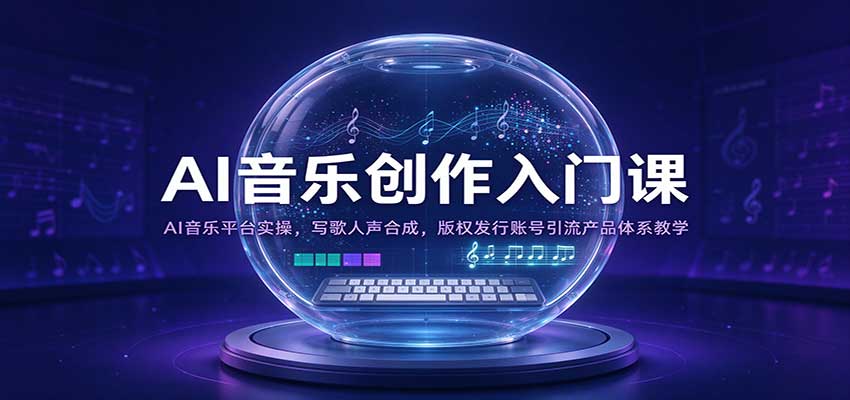 AI音乐创作入门课：AI音乐平台实操，写歌人声合成，版权发行账号引流产品体系教学-悟空知识星球