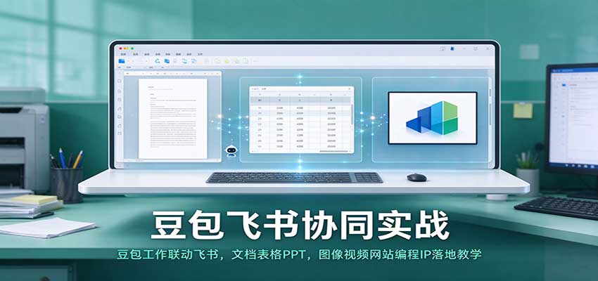 豆包飞书协同实战:豆包工作联动飞书,文档表格PPT,图像视频网站编程IP落地教学-悟空知识星球