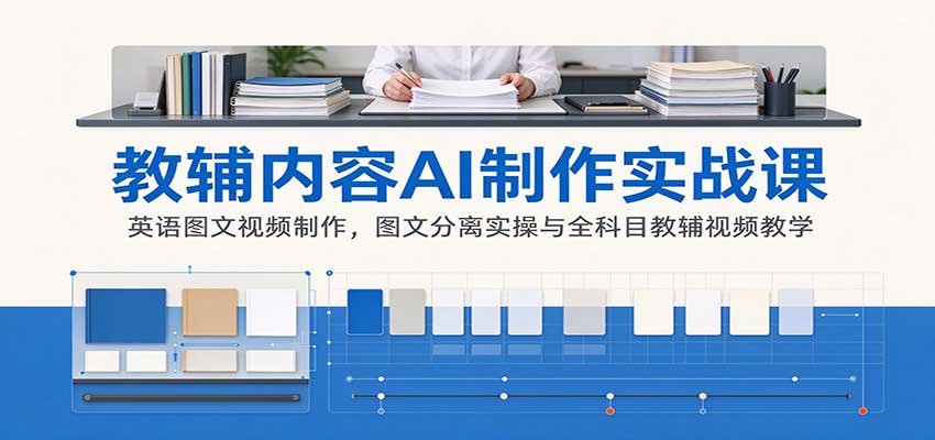 AI制作教辅内容实战课：英语图文视频制作，图文分离实操与全科目教辅视频教学-悟空知识星球