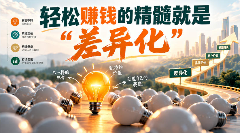 某公众号付费文章:轻松賺钱的精髓就是“差异化”-悟空知识星球