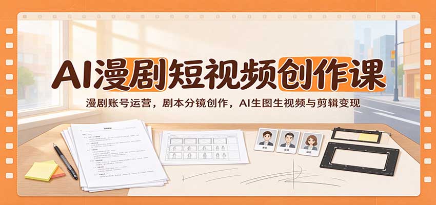 AI漫剧短视频创作课:漫剧账号运营,剧本分镜创作,AI生图生视频与剪辑变现-悟空知识星球