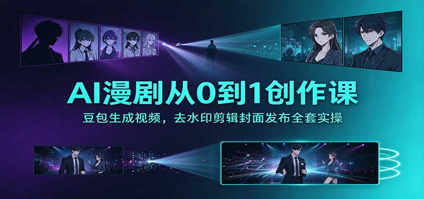 AI漫剧从0到1创作课：豆包生成视频，去水印剪辑封面发布全套实操-悟空知识星球