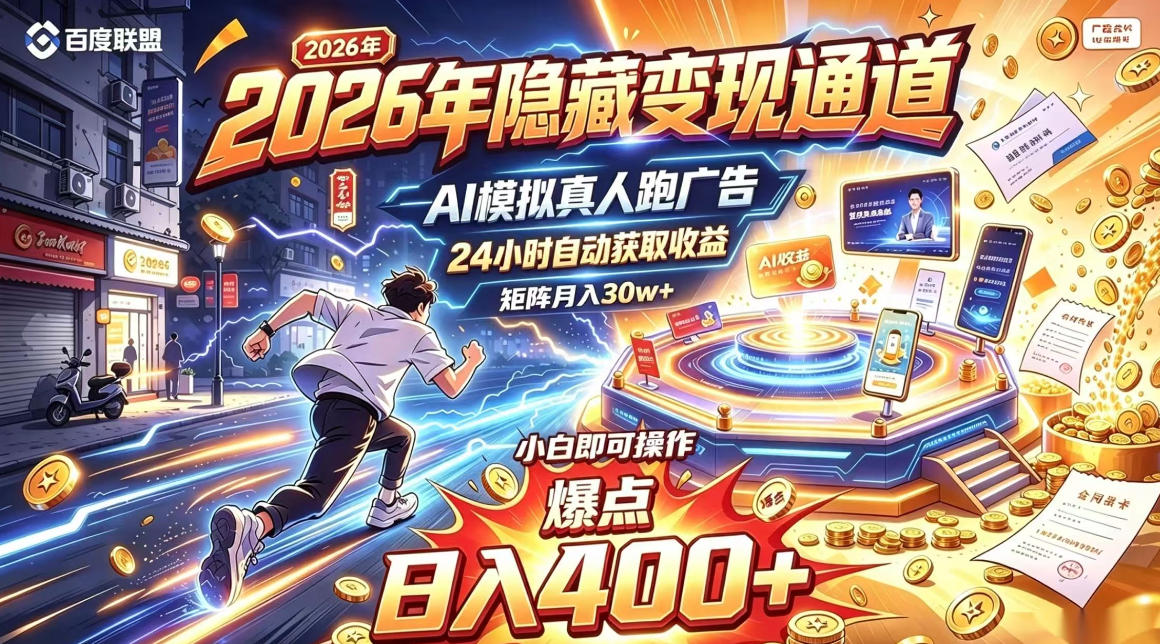 2026年别死磕自媒体,隐藏变现通道,AI模拟真人自动跑广告,小白即可操作,日入400+,矩阵月入可达到30w+【揭秘】-悟空知识星球