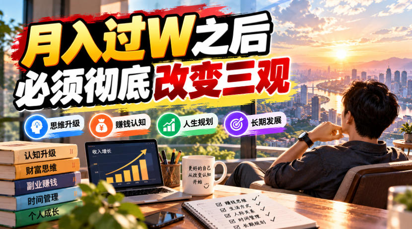某公众号付费文章：月入过W之后，必须彻底改变三观-悟空知识星球