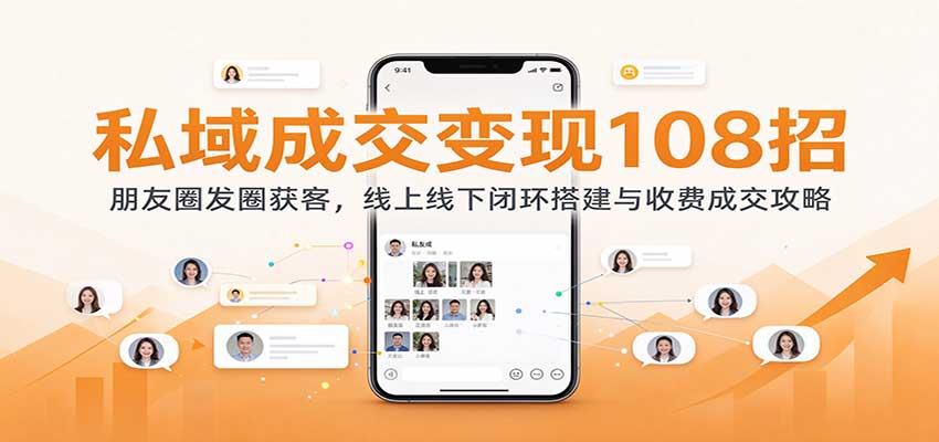私域成交变现108招:朋友圈发圈获客,线上线下闭环搭建与收费成交攻略-悟空知识星球