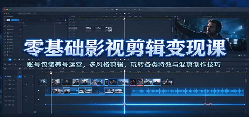 零基础影视剪辑变现课:账号包装养号运营,多风格剪辑,玩转各类特效与混剪制作技巧-悟空知识星球