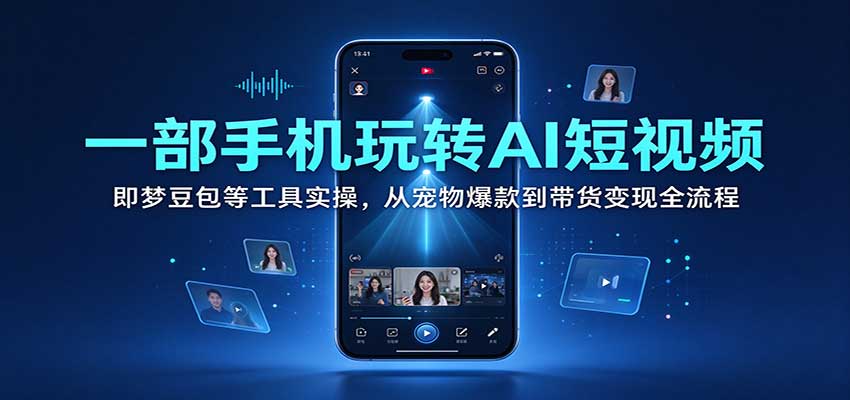 一部手机玩转AI短视频:即梦豆包等工具实操,从宠物爆款到带货变现全流程-悟空知识星球