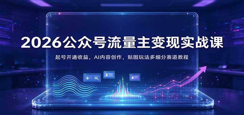 2026公众号流量主变现实战课：起号开通收益，AI内容创作，贴图玩法多细分赛道教程-悟空知识星球