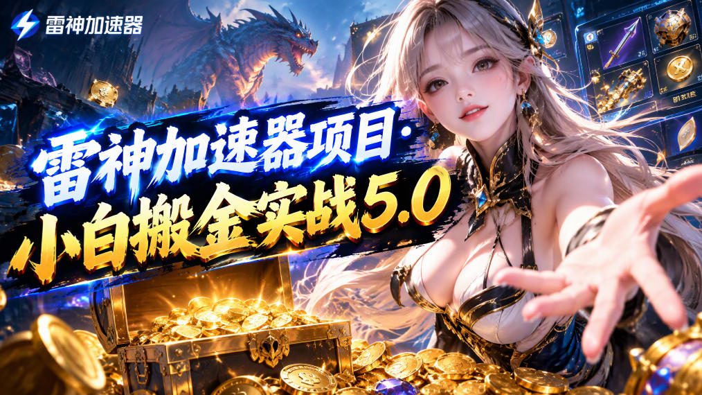 雷神加速器项目·小白搬金实战5.0,抖音W播100-150r,小白入局一天也能几十r-悟空知识星球