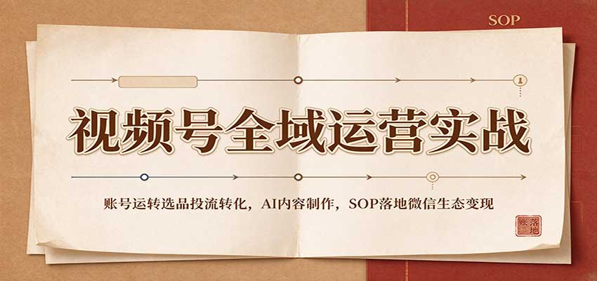 视频号全域运营实战：账号运转选品投流转化，AI内容制作，SOP落地微信生态变现-悟空知识星球