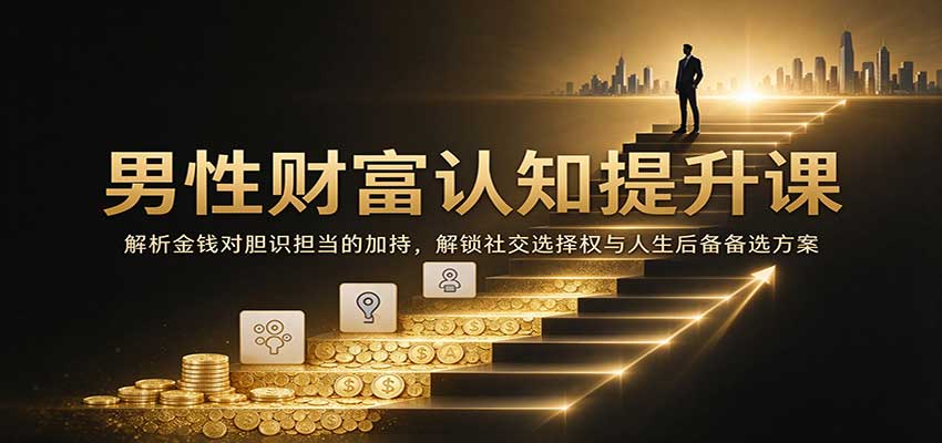 男性财富认知提升课:解析金钱对胆识担当的加持,解锁社交选择权与人生后备备选方案-悟空知识星球