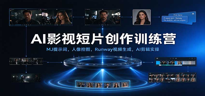 AI影视短片创作训练营：MJ提示词，人像控图，Runway视频生成，AI剪辑实操-悟空知识星球