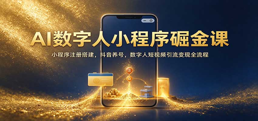 AI数字人小程序掘金课:小程序注册搭建,抖音养号,数字人短视频引流变现全流程-悟空知识星球