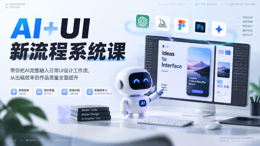 【无水印】AI+UI新流程系统课，带你把AI完整融入日常UI设计工作流，从出稿效率到作品质量全面提升（2026第4期）-悟空知识星球